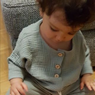 Muślin double gauze blue ORGANIC