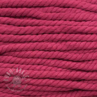 Sznurek bawełniany skręcany 12 mm fuchsia