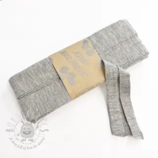 Taśma lamówkowa elastyczna wiskoza - 3 m light grey melange