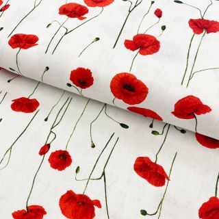 Tkanina dekoracyjna premium Poppy field