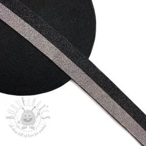Guma 4 cm Lurex DOU black grey