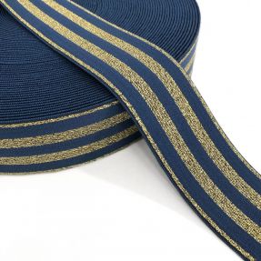 Guma gładka 4 cm LUREX GOLD jeans