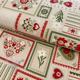 Tkanina dekoracyjna Linenlook Edelweiss patchwork