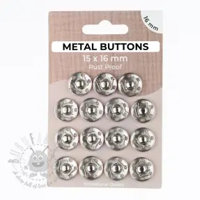Napki metalowe 16 mm silver