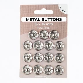 Stláčací gombík METAL 16 mm silver