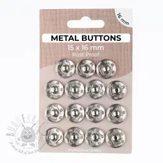 Napki metalowe 16 mm silver