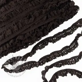 Elastyczna koronka bawełniana dark mocha