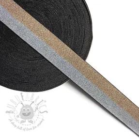 Guma 4 cm Lurex DOU champagne silver