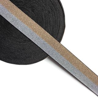 Guma 4 cm Lurex DOU champagne silver