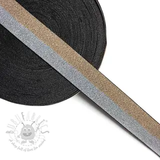 Guma 4 cm Lurex DOU champagne silver