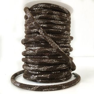 Zamszowy sznur Glitter brown