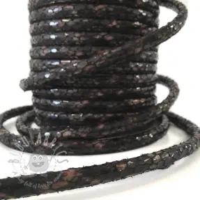 Sznurek imitacja skóry Snake choco