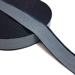 Guma gładka 4 cm JEANS BLUE STRIPE light blue