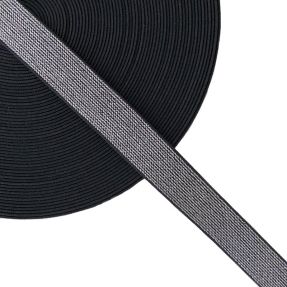 Guma hladká 2,5 cm glitter black silver