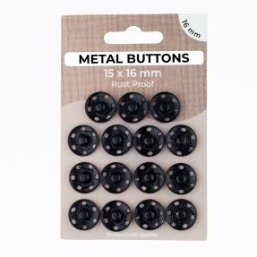 Stláčací gombík METAL 16 mm black