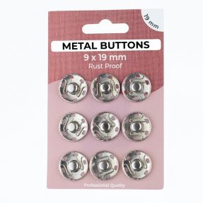 Stláčací gombík METAL 19 mm silver