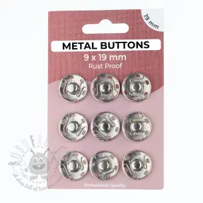 Zatrzask metalowy 19 mm silver