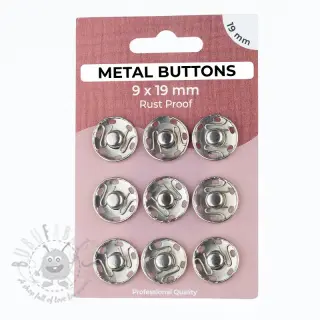Zatrzask metalowy 19 mm silver