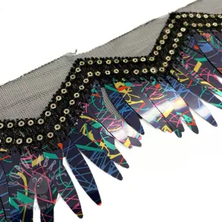 Tiul koronkowy Burlesque zigzag multicolour