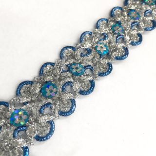 Stuha Sequin turquoise