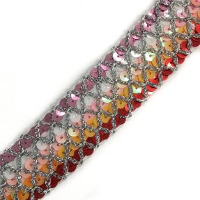 Stuha Sequin MULTI red