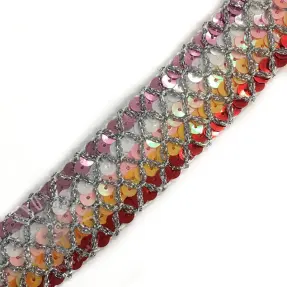 Wstążka Cekiny MULTI red