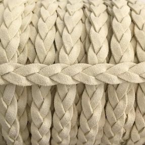Zamszowy sznur pleciony off white