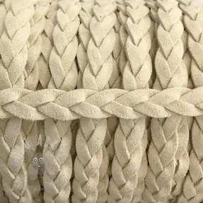 Zamszowy sznur pleciony off white