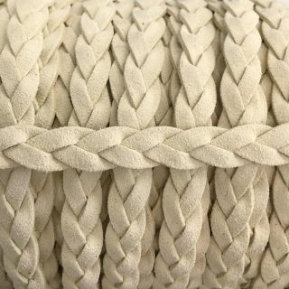 Zamszowy sznur pleciony off white