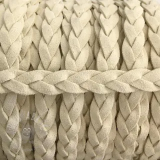 Zamszowy sznur pleciony off white