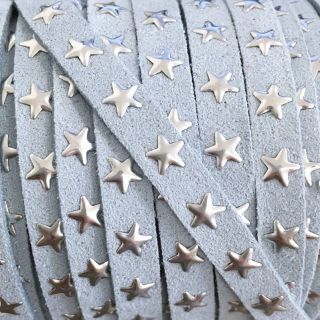 Zamszowy sznur Gwiazdy light blue