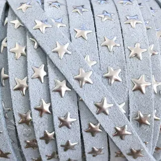 Zamszowy sznur Gwiazdy light blue
