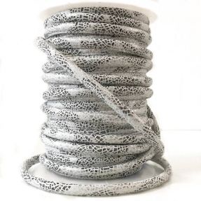Zamszowy sznur Glitter white