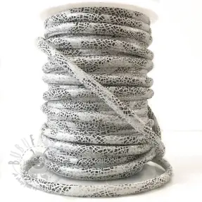 Zamszowy sznur Glitter white