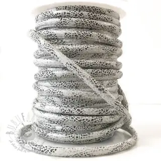 Zamszowy sznur Glitter white