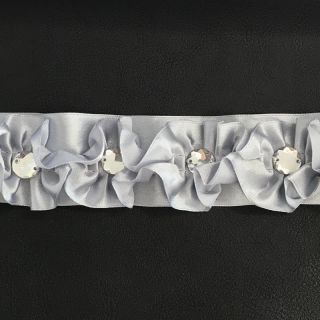 Satynowa wstążka Crystal silver