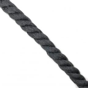 Bavlnená šnúra točená 2,5 cm dark grey