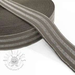 Guma gładka 4 cm LUREX SILVER taupe