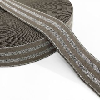 Guma gładka 4 cm LUREX SILVER taupe