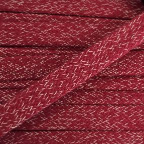 Bawełniany sznur płaski 15 mm melange red