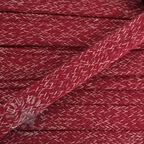 Bawełniany sznur płaski 15 mm melange red