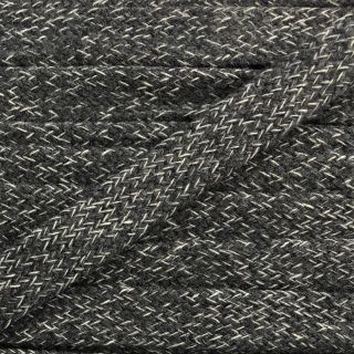 Bawełniany sznur płaski 13 mm melange dark grey