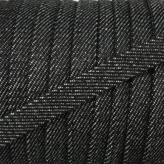 Bawełniany sznur płaski 10 mm Denim black