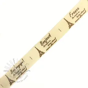 Bawełniana taśma Label Bon voyage