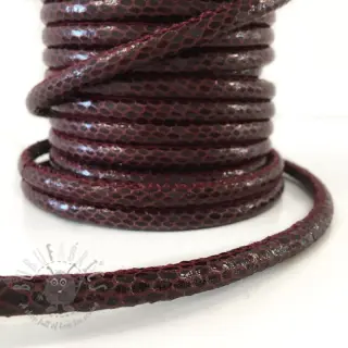 Sznurek imitacja skóry Snake bordeaux