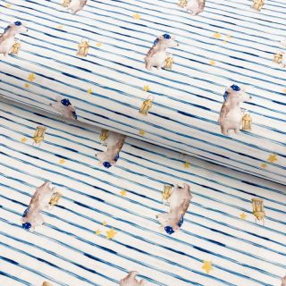 Bawełniana tkanina Snoozy fabrics Friends Sleeping bear digital print