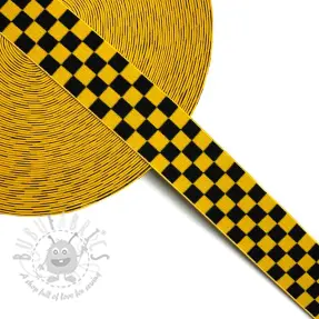 Guma 4 cm kratka żakardowa ochre