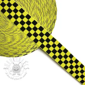 Guma 4 cm kratka żakardowa yellow