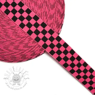 Guma 4 cm kratka żakardowa fuchsia