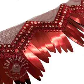 Tiul koronkowy Burlesque zigzag bordeaux